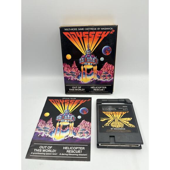 Out of This World Helicopter Rescue Magnavox Odyssey 2 1979 CIB W/ Manual Tested - Picture 1 of 15